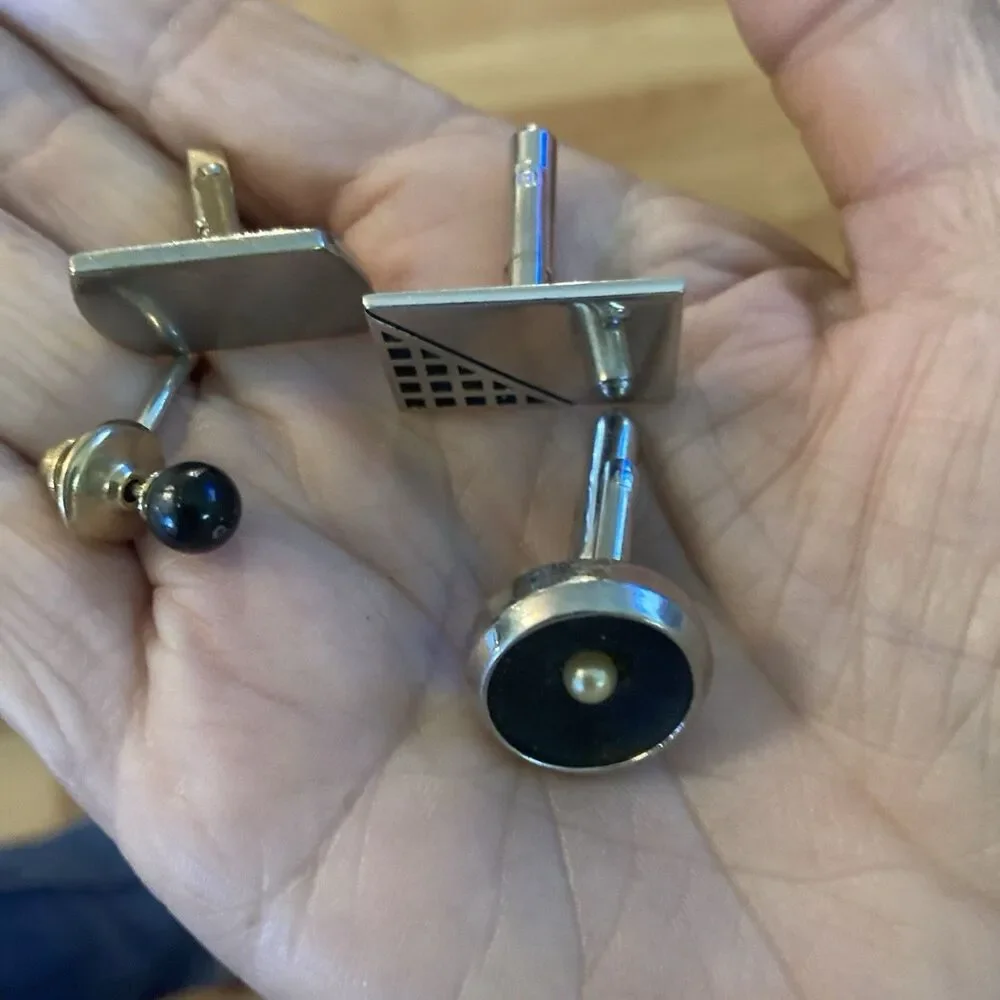Vintage Estate Cufflinks Tie Clips Bars Misc Lot Anson Swank W Buttons + Box
